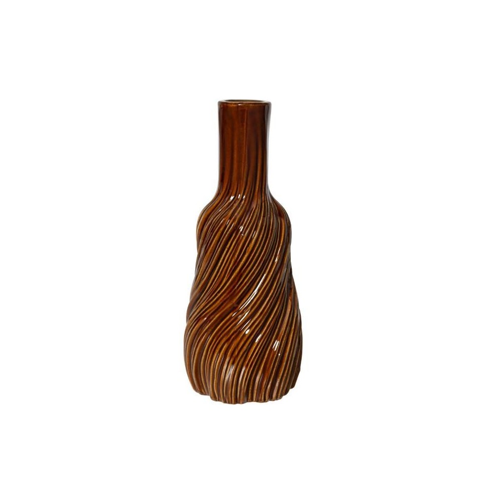 VASO MARRONE STILE SPIRALE H.35 D.14.5